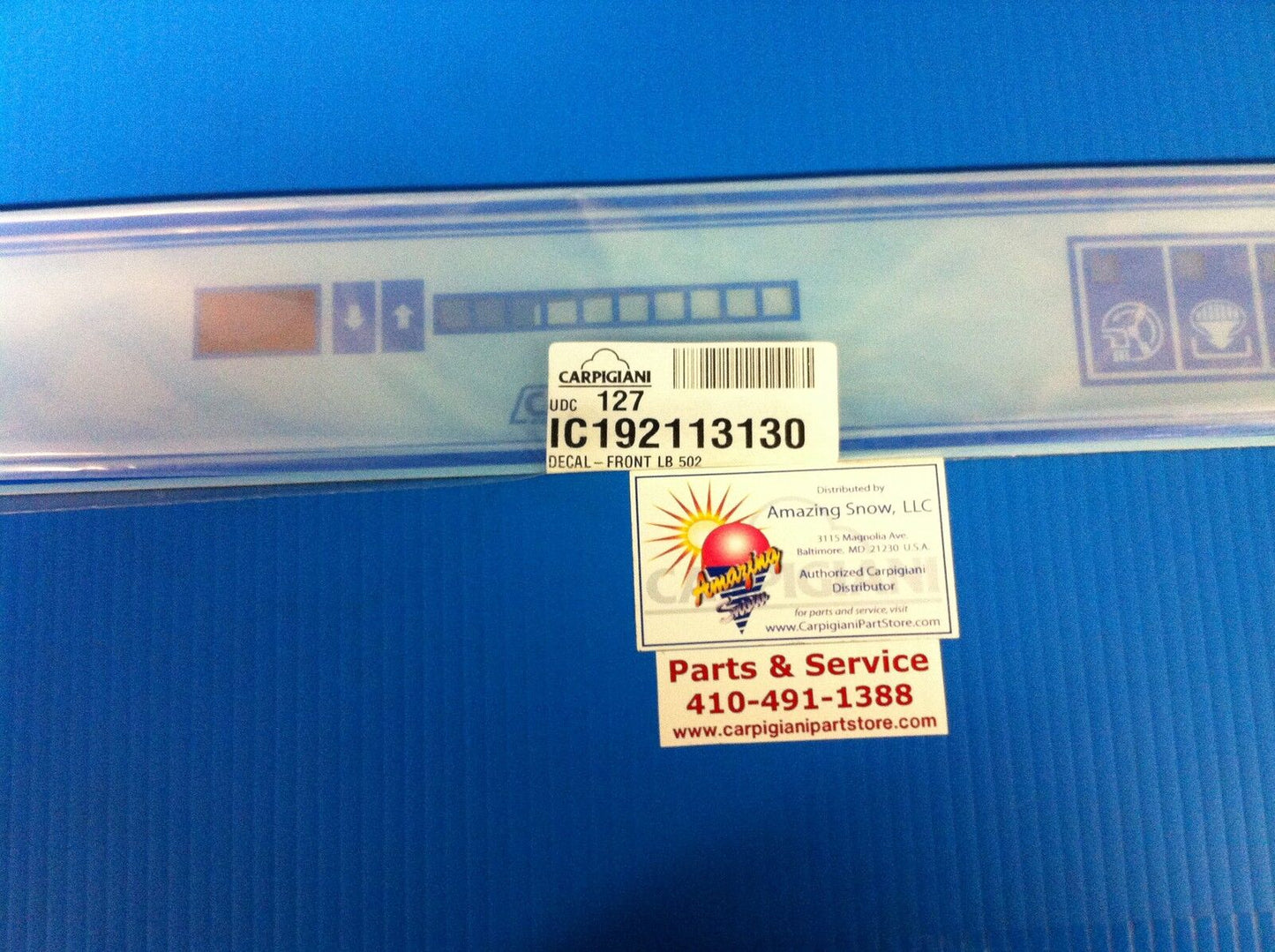 Carpigiani Parts Coldelite Batch Freezer Gelato IceCream Touch Panel Decal LB502