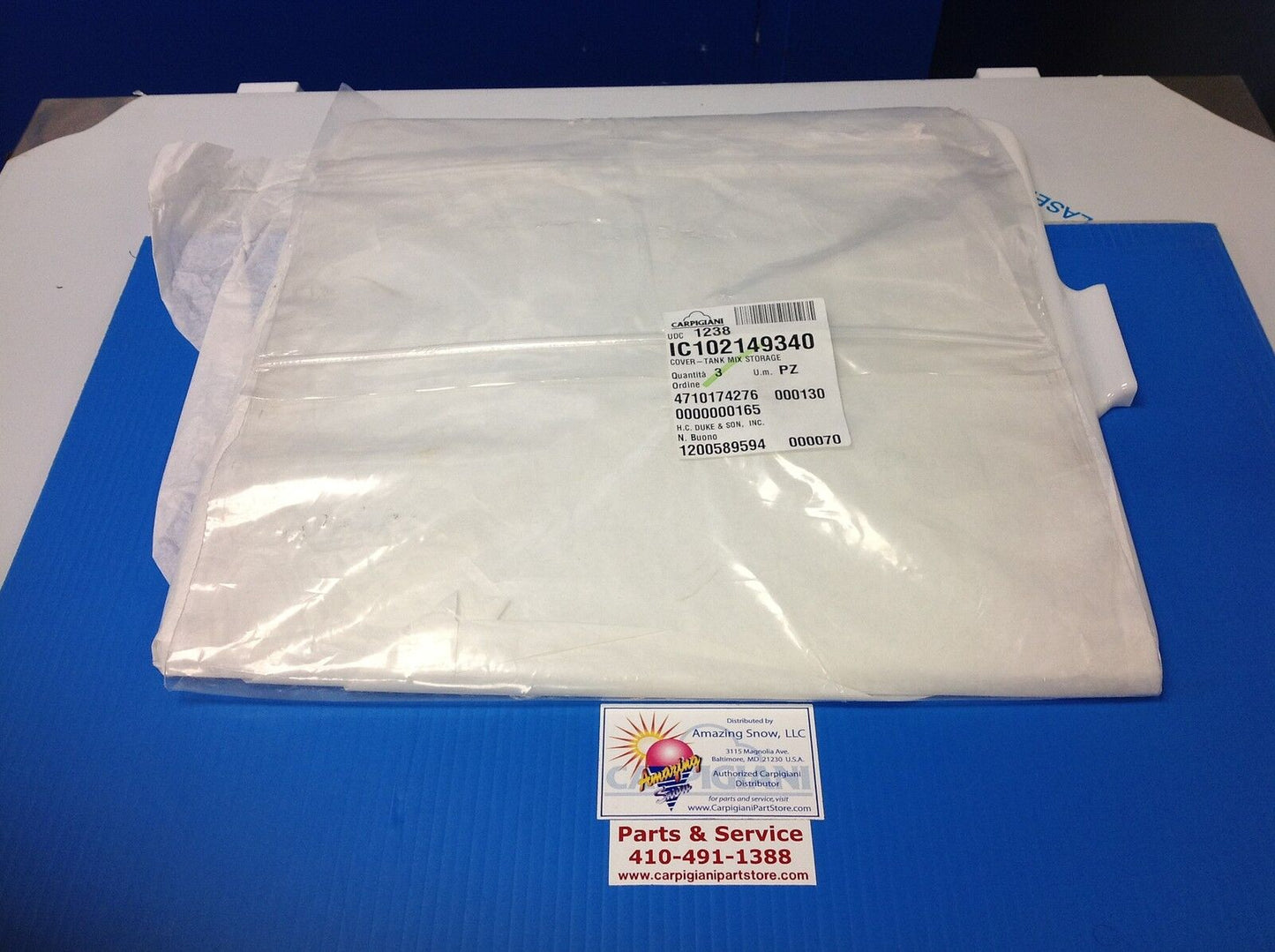 Carpigiani Parts Coldelite Soft Serve Ice Cream Mix Tank Cover UC113G & UC1131G