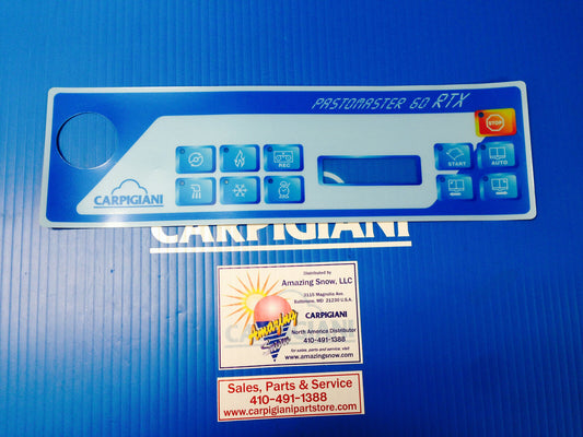 Carpigiani Parts Pastomaster 60 RTX Touch Button Front Panel Decal