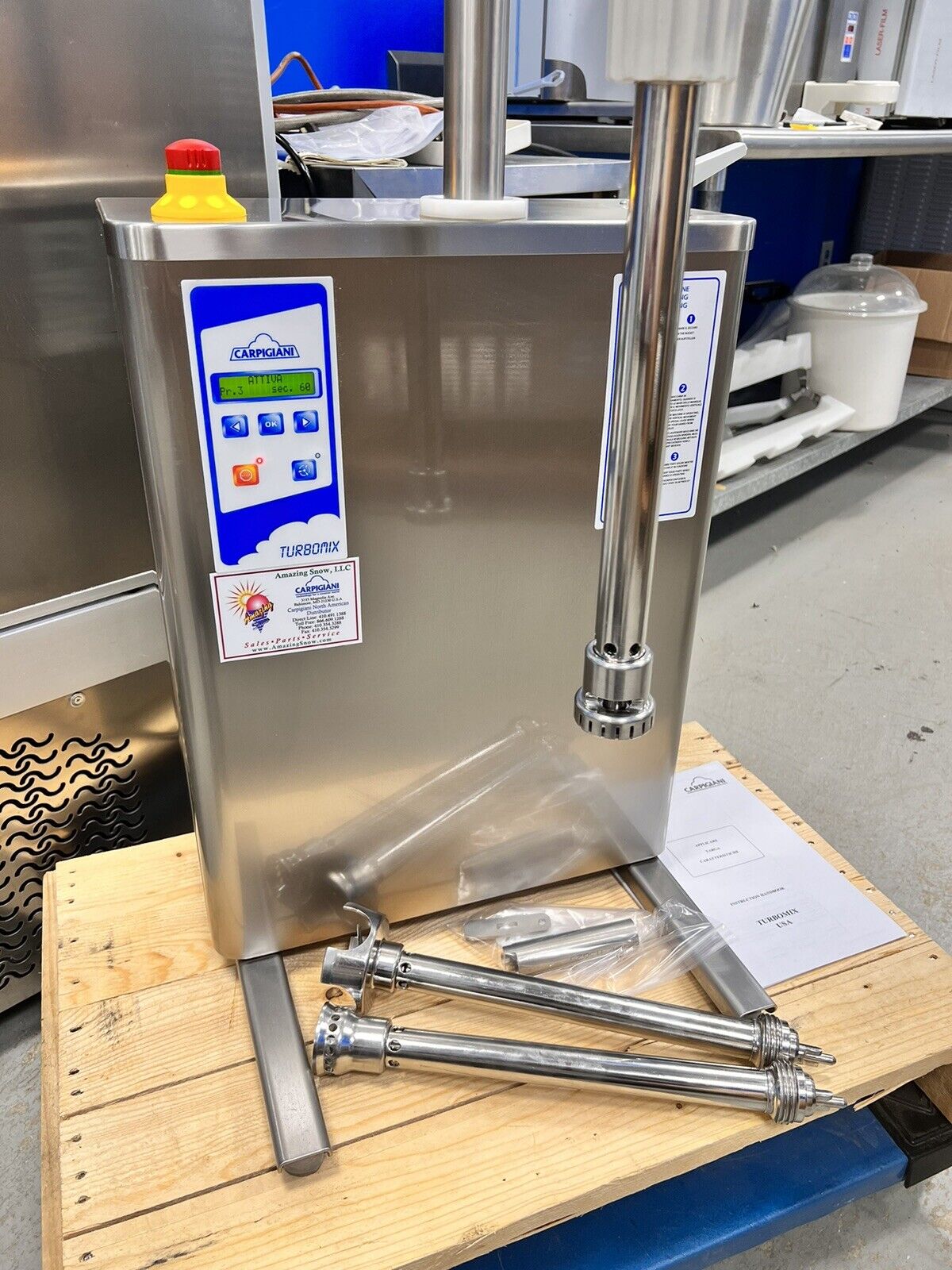 Carpigiani TURBOMIX blender frozen Kitchen pastry Gelato Ice Cream W/ 3 Cutters