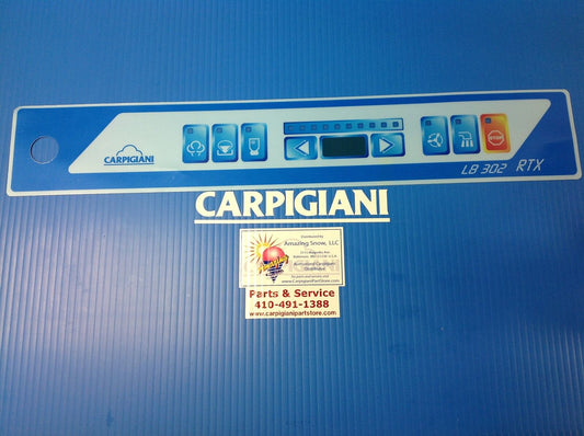 Carpigiani Parts Batch Freezer Gelato Ice Cream Touch Panel Front Decal LB302RTX