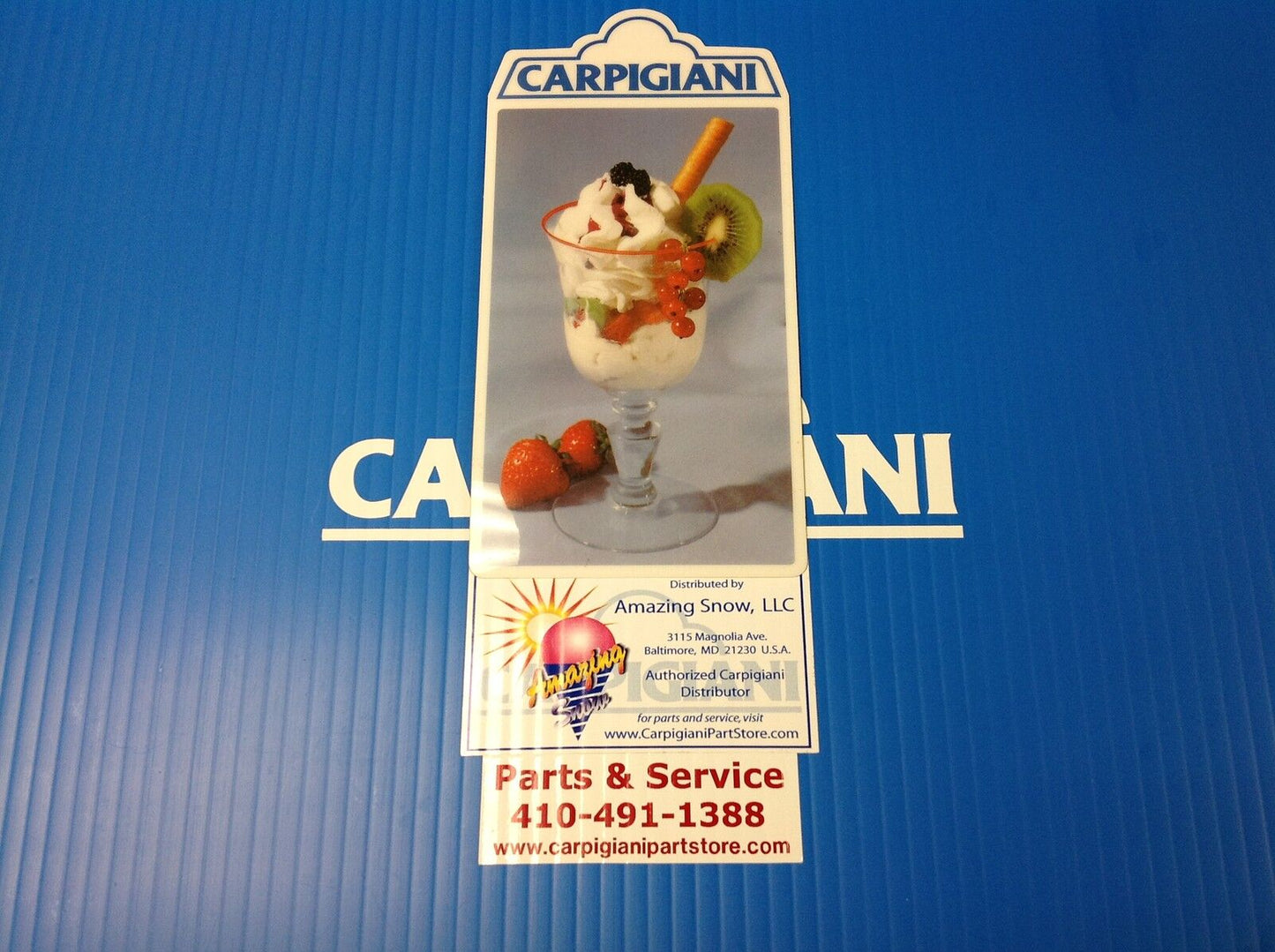 Carpigiani Parts Coldelite Whipped Cream Machine KW-50 & KW-77 Front Decal