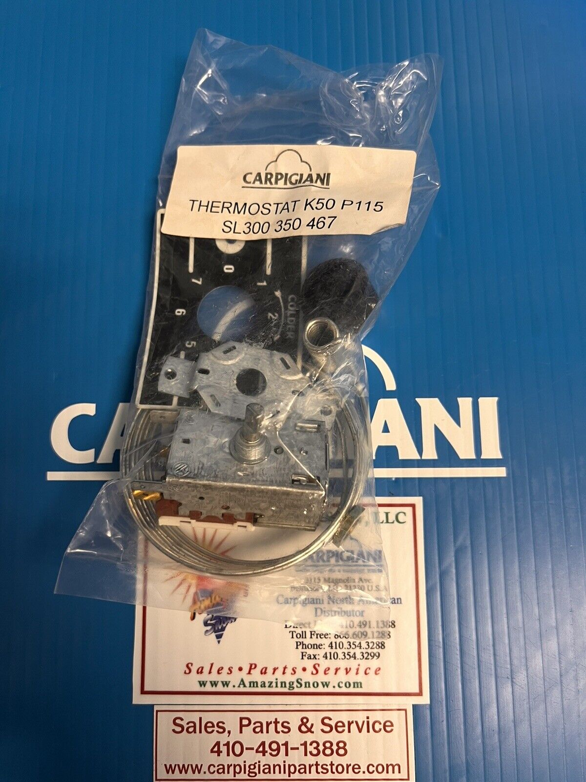 Carpigiani Part Number: SL300350467 THERMOSTAT K50 P1115