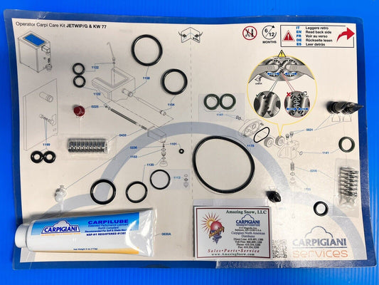 Carpigiani Whipped Cream Machine Tune UP Kit Model KW 77 & JETWIP/G