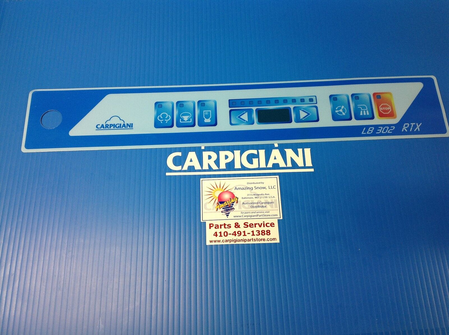 Carpigiani Parts Batch Freezer Gelato Ice Cream Touch Panel Front Decal LB302RTX