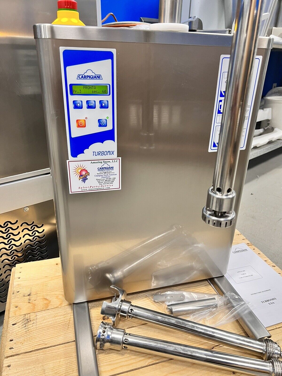 Carpigiani TURBOMIX blender frozen Kitchen pastry Gelato Ice Cream W/ 3 Cutters